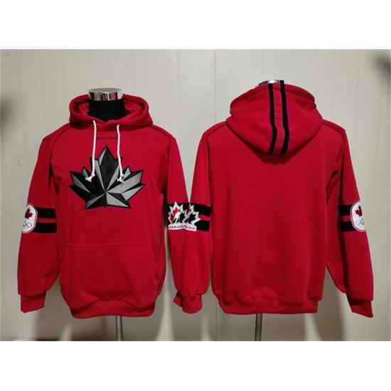 Men Team Canada Red Ageless Must Have Lace Up Pullover Hoodie